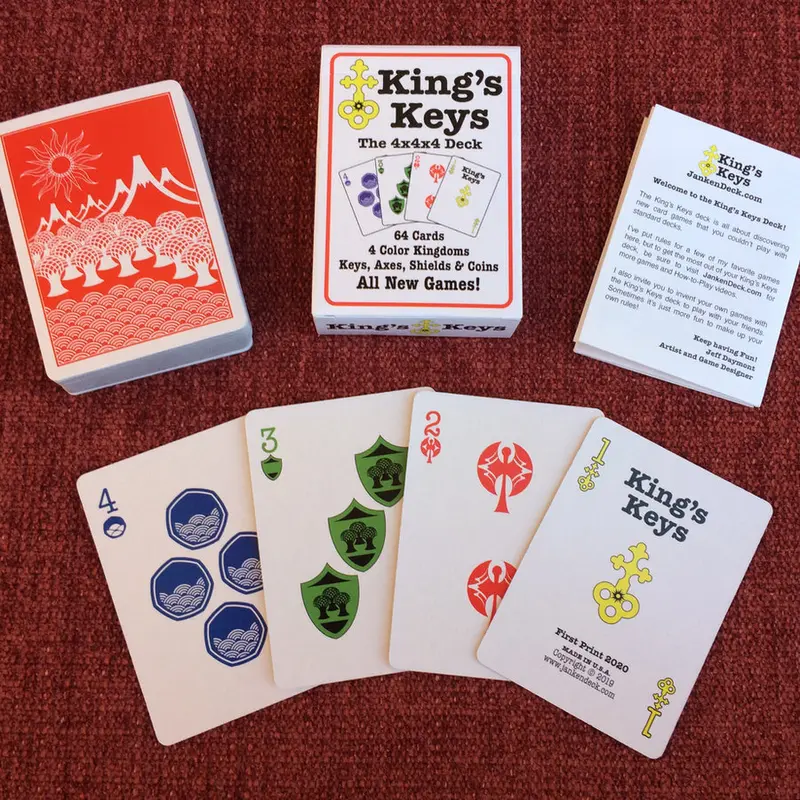 The King's Keys Deck, red-backed medieval-themed cards